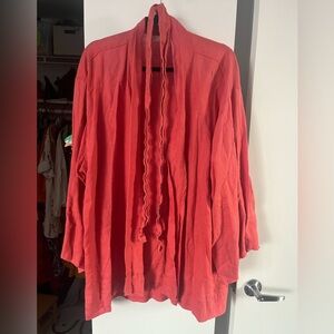 POSSE Monti Kimono, linen, red pink/melon, one size